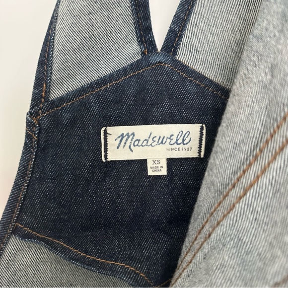 Madewell Flea Market Flare Denim Overall in Dark Washed indigo Style E3383 XS - Picture 6 of 8